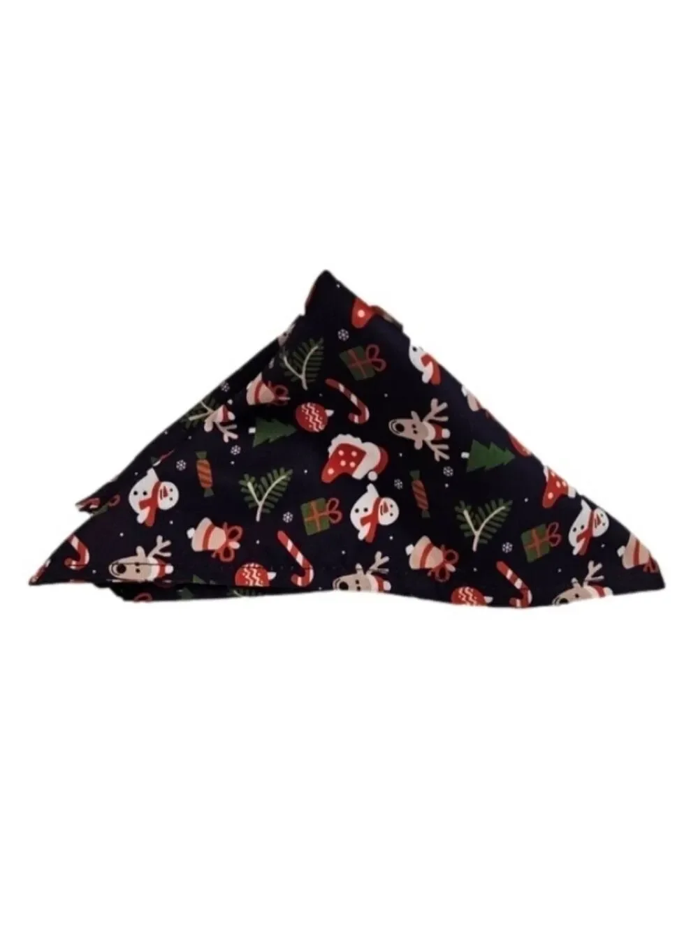 Upcycled Christmas Dog Bandana Tie up in the front blue background pets